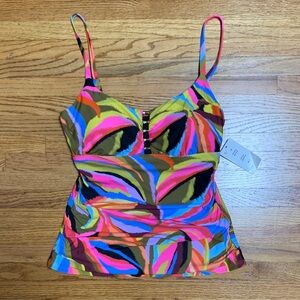 La Blanca swimsuit - tropic waves over the shoulder tankini top bathing suit